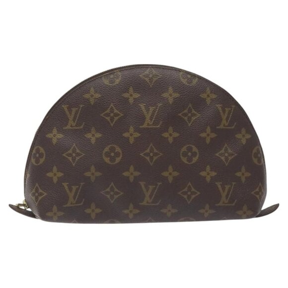 LOUIS VUITTON Monogram Trousse Demi Ronde Cosmetic Pouch M47520 LV Auth 131491 - Picture 1 of 15